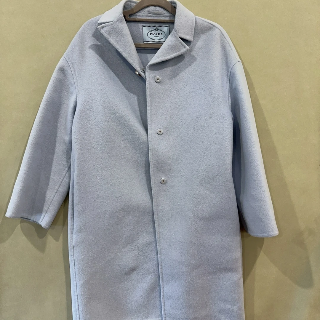 38码/PRADA/普拉达蓝色大衣/95新/jm06655