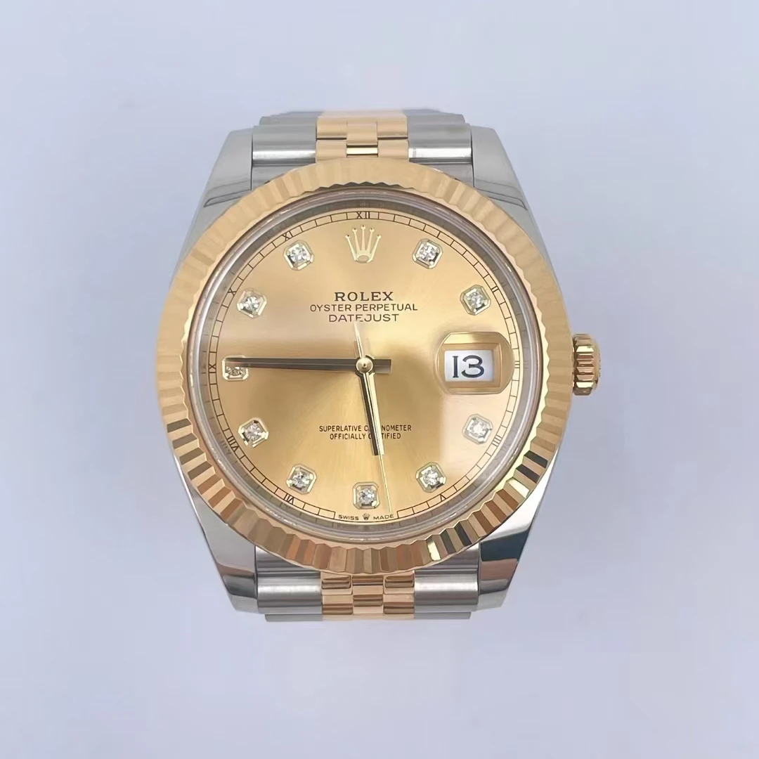 95新 Rolex/劳力士 五珠钻刻日志/41表径/间18K黄金/23年全套1263