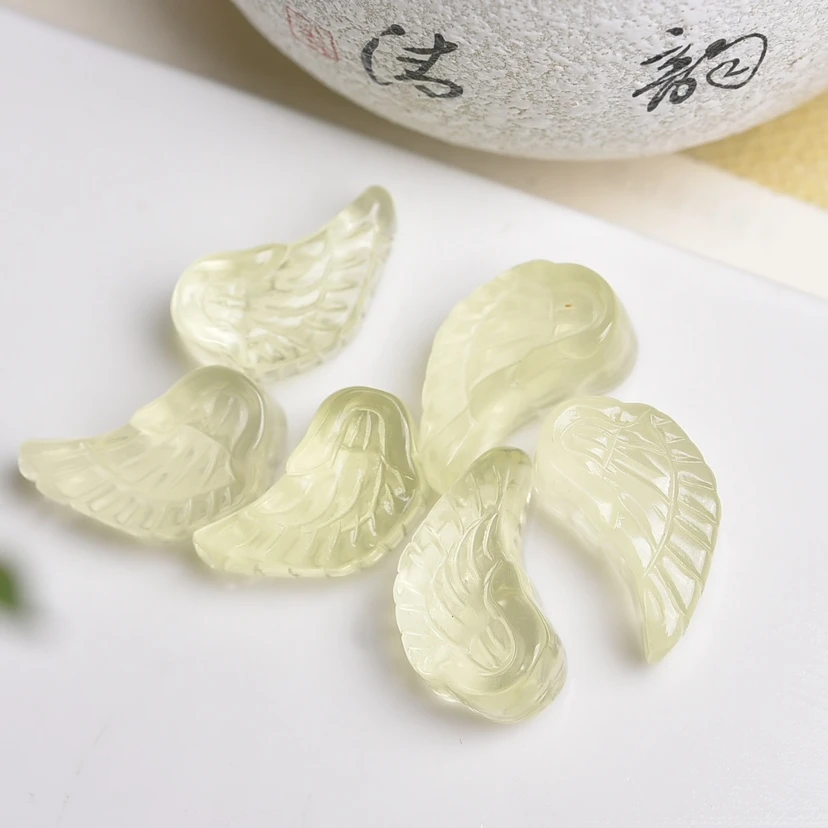 天使的翅膀天然黄水晶小众手链 吊坠diy饰品配件