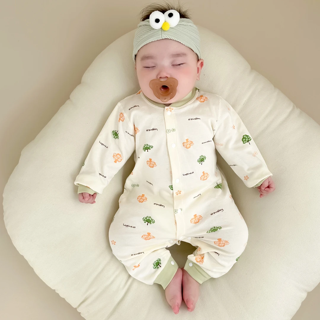 婴儿连体衣保暖纯棉长袖爬服新生儿打底内衣衣服男女宝宝哈衣可爱