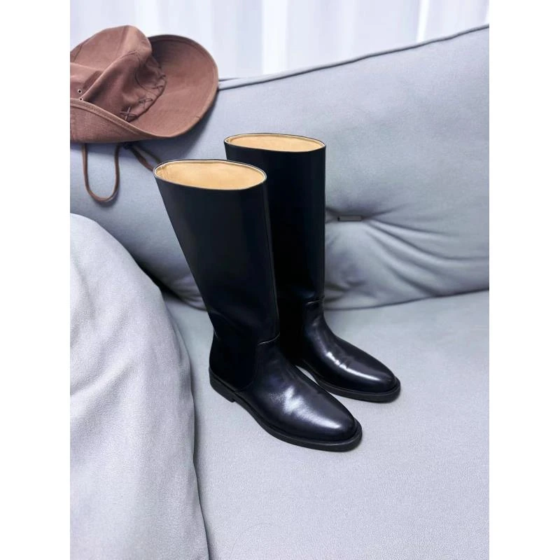 【唯品专属】7163-37韩版直筒长靴百搭平底秋冬女不过膝女靴