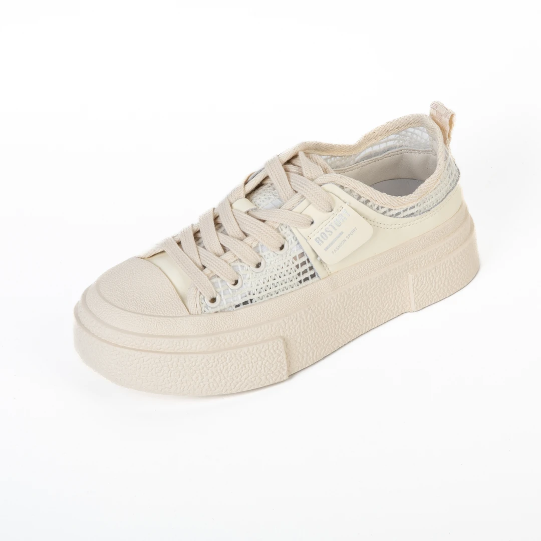 【唯品专属】2238-15网面透气小白鞋女厚底休闲板鞋百搭女鞋