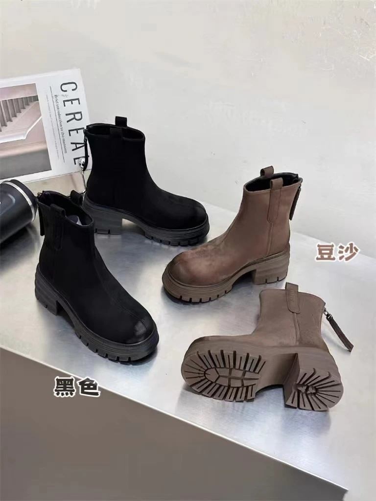 【唯品专属】7618-01 厚底时尚女靴百搭休闲靴