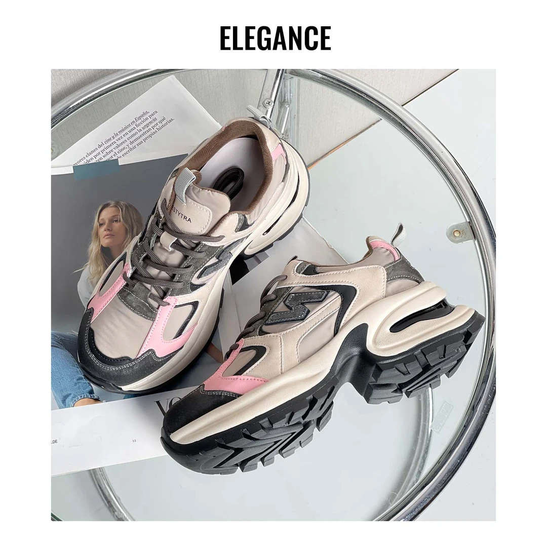 【唯品专属】1252-60小个子厚底老爹鞋秋冬新款舒适休闲鞋