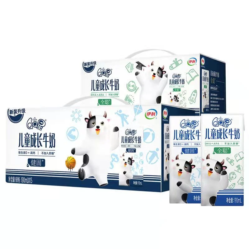 【10月生产】伊利QQ星儿童成长牛奶全聪/健固儿童牛奶高钙190ml15盒