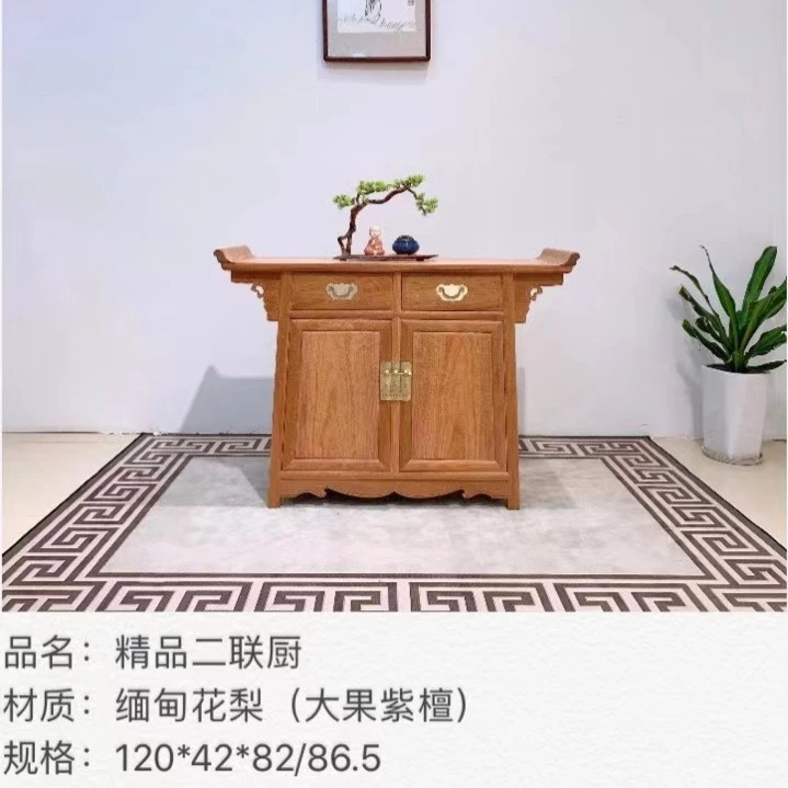 恒达素朴居缅甸花（大果紫檀）精品二联厨