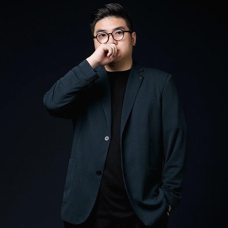 春季修身胖子加肥加大西装休闲西服薄款宽松商务时尚上衣春秋男士