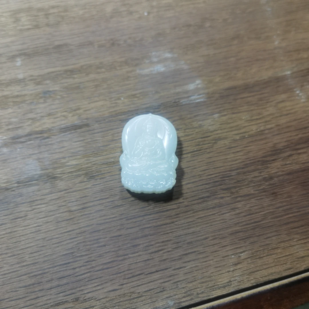 和田白玉双面雕刻观音牌