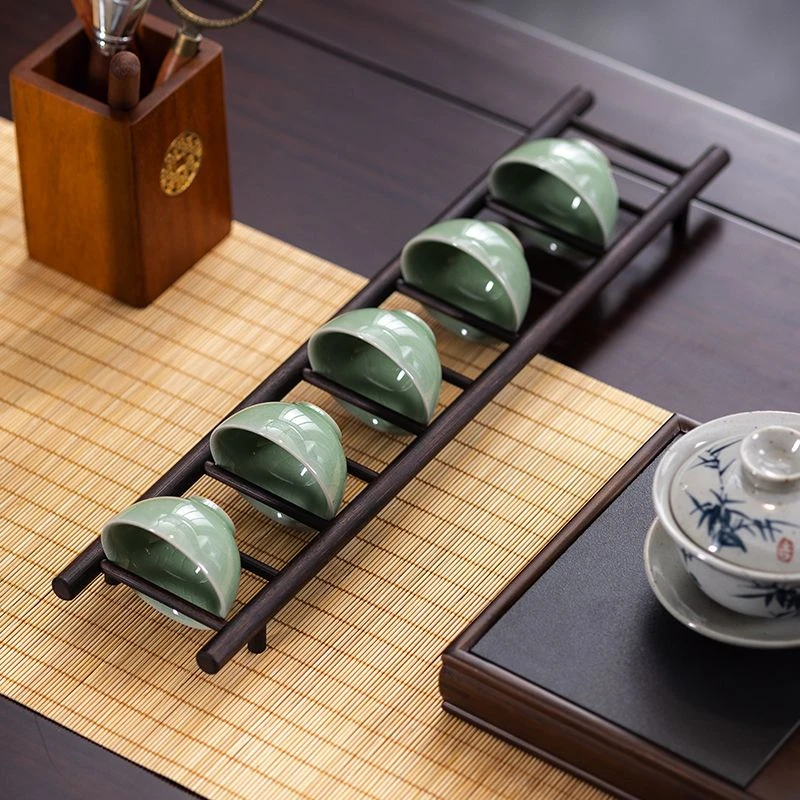 步步高升茶杯架茶台装饰摆件节节高沥水架茶具配件展示置物架3S