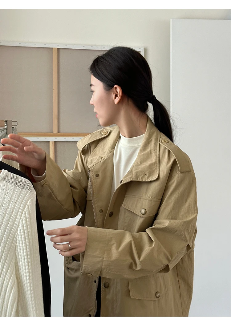 【N退换】立领多口袋工装外套10083