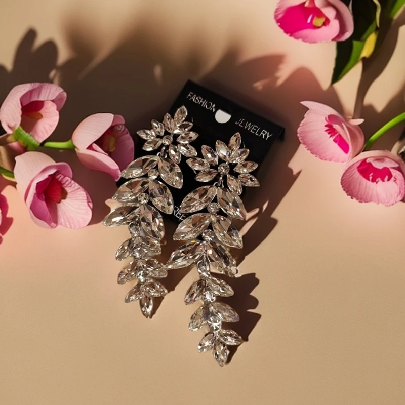 合金仿水晶耳饰 UN QA KIZ 编织金色彩色镶嵌拼接双色气质轻奢