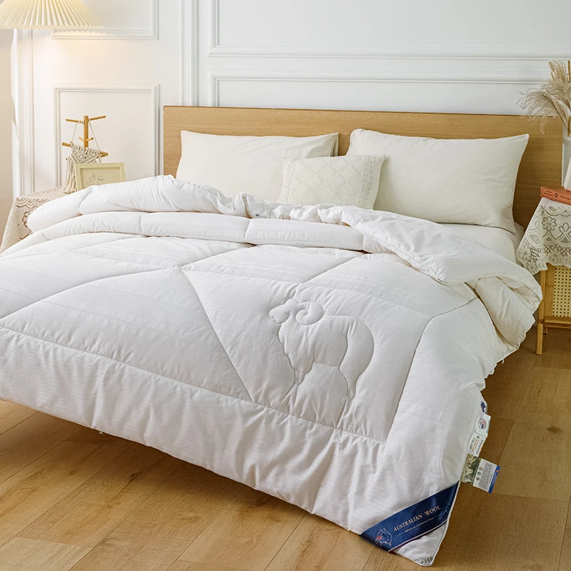 全棉纯棉澳洲羊毛被子冬被春秋被加厚保暖单人双人被芯秋冬纯羊毛