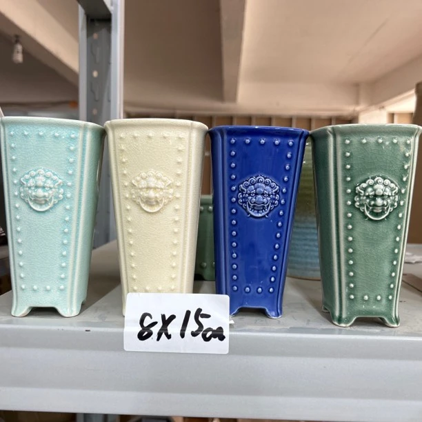 【直播浮力524】8*15cm到手4个花盆冰裂股钉四方狮子头组合