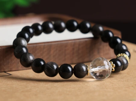 黑曜石水晶手串