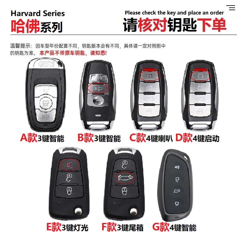 【哈弗车系】哈弗钥匙套 哈佛H6coupe壳H2S包H4/H7/H9大狗M6扣F5