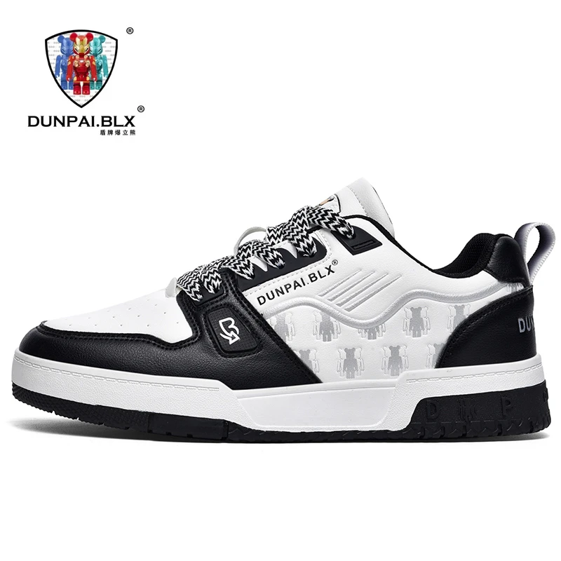 盾牌暴立熊秋冬季男士时尚低帮板鞋韩版 潮流情侣透气休闲鞋子女