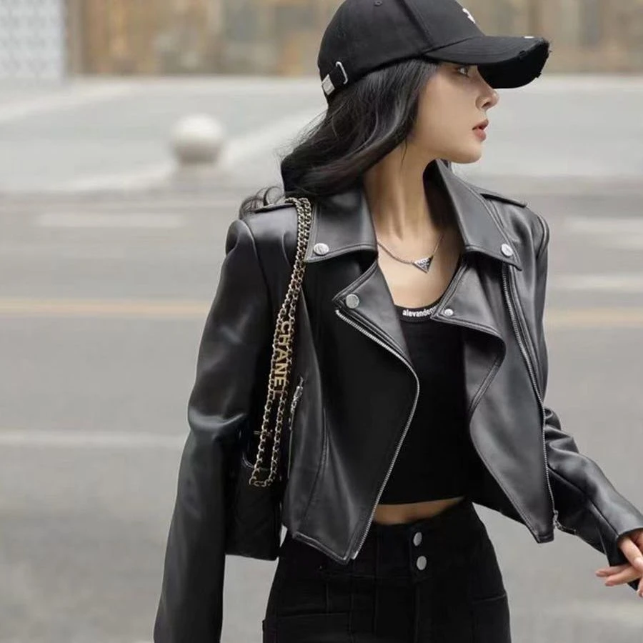高级机车pu皮衣外套女2025年春秋新款时尚修身显瘦小个子短款夹克
