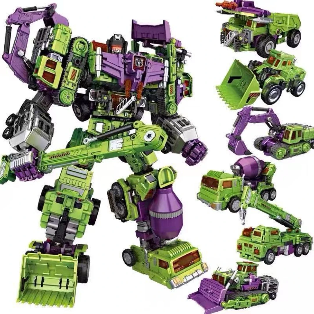 （）NBK大力神变形玩具原色版汽车机器人合体工程车钢铁侠头盔