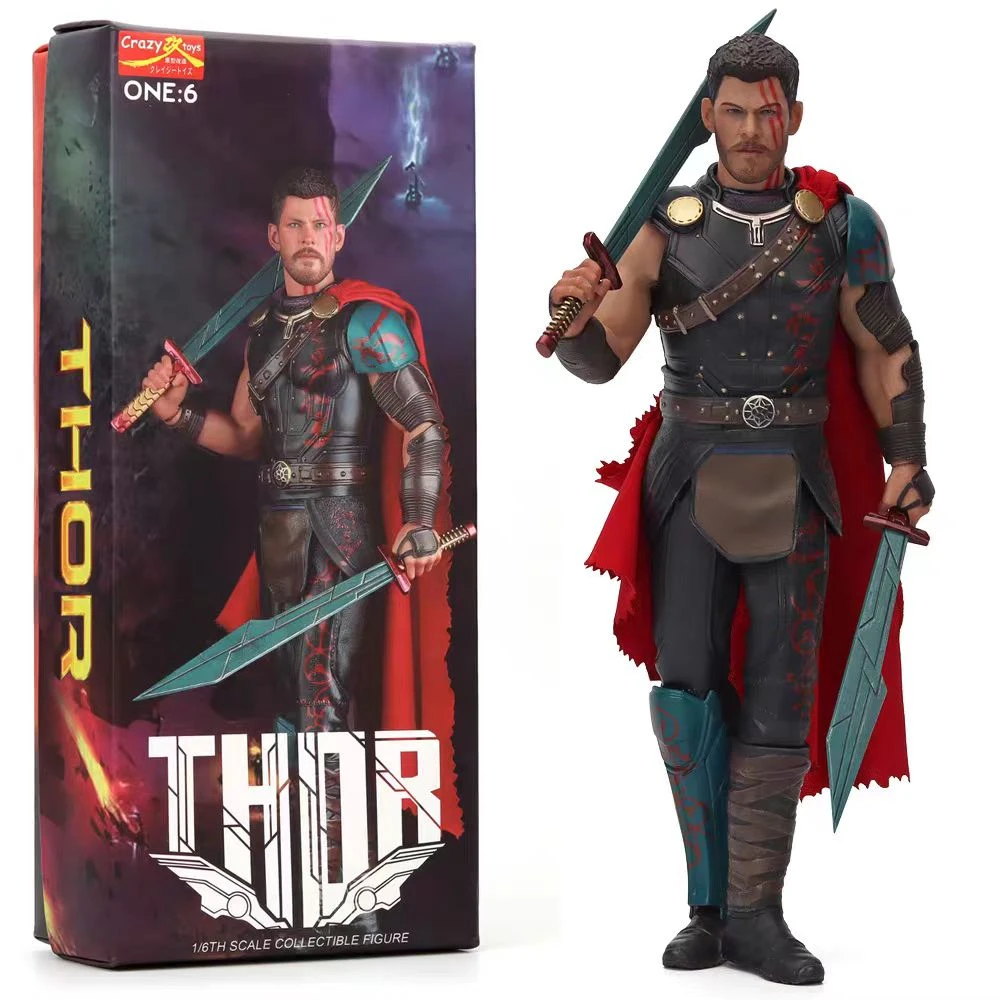 漫威复仇者联盟真人版1/6双刀雷神托尔索尔手办模型30厘米男生