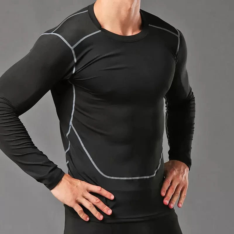 紧身衣男短袖长袖健身游泳上衣篮球运动t恤速干兄弟训练塑身衣