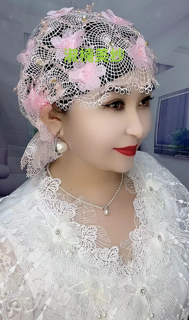 仙女款立体花新款丝带帽