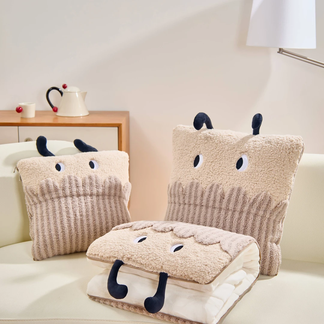 加绒加厚抱枕被子两用可爱多功能二合一汽车载沙发办公室午睡两用