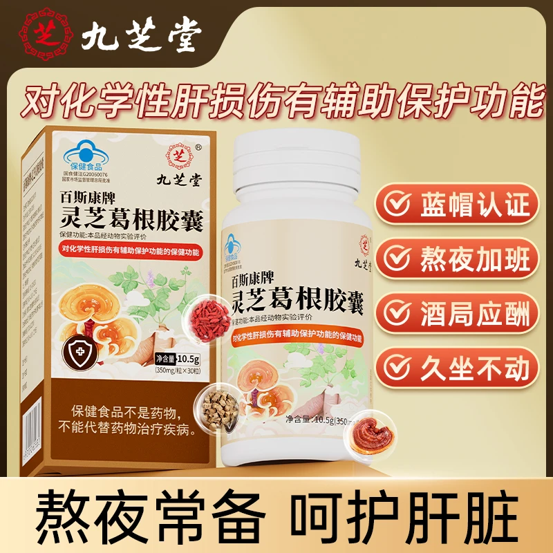 九芝堂养肝护肝灵芝葛根胶囊熬夜加班喝酒应酬压力大焦虑暴躁易怒