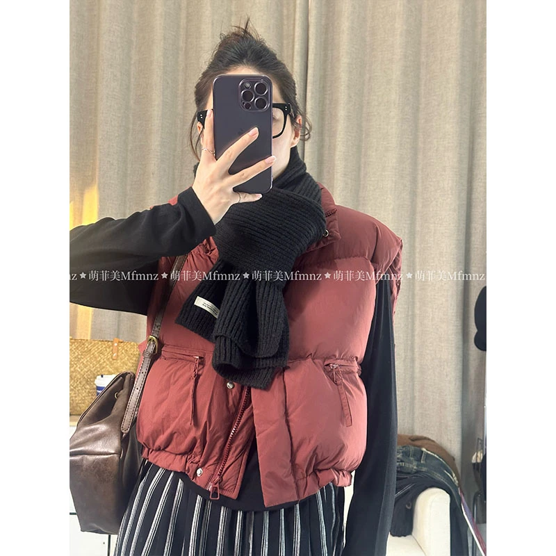 秋冬加厚保暖宽松时尚外穿羽绒马夹遮肉显瘦坎肩棉背心马甲棉服潮