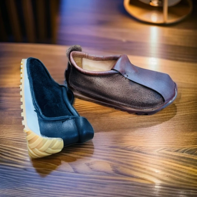 高端手工复古鞋（2024秋冬新款）百搭软底小众低帮单鞋