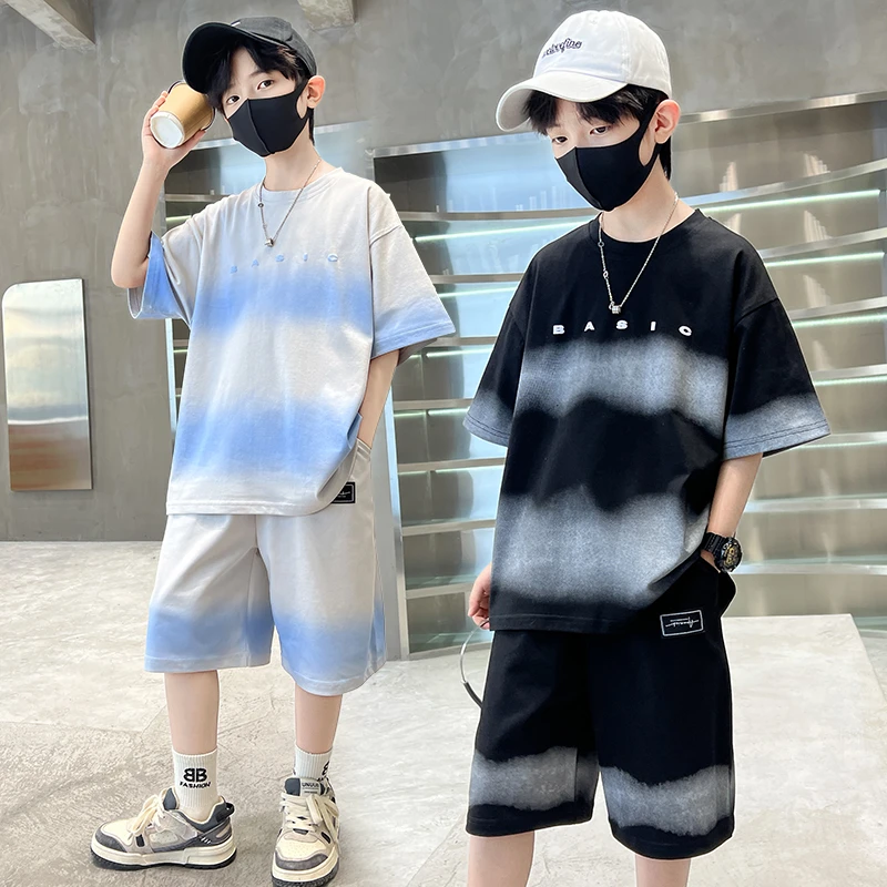 男童夏季套装休闲洋气中大童帅气炸街薄款运动两件套儿童夏装男孩