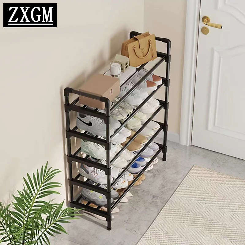 鞋架子简易多层家用防尘收纳神器鞋柜宿舍门口多层铁艺不锈钢结实