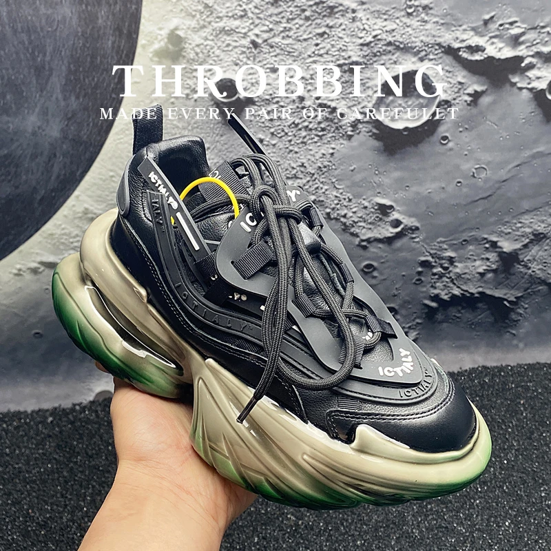 2024新款真皮厚底松糕鞋女休闲增高炸街老爹鞋网红高端精品女鞋