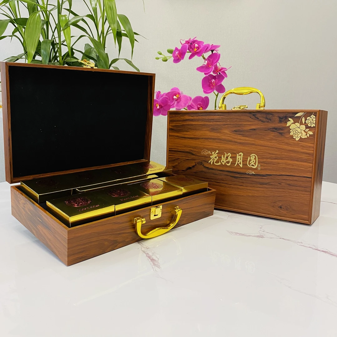 【轻奢版】高档木质中式中秋月饼礼盒 高端定制钢琴烤漆手工月饼