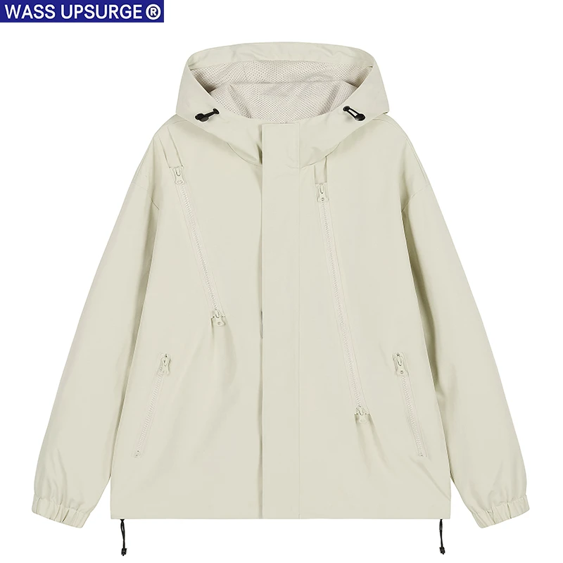 WASSUP EDZEL户外运动冲锋衣女春秋季情侣装外套防风防水登山服女