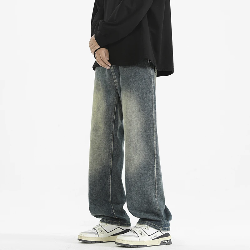 WASS UPSURGE美式牛仔裤中高腰直筒裤男士冬季休闲薄款长裤嘻哈风