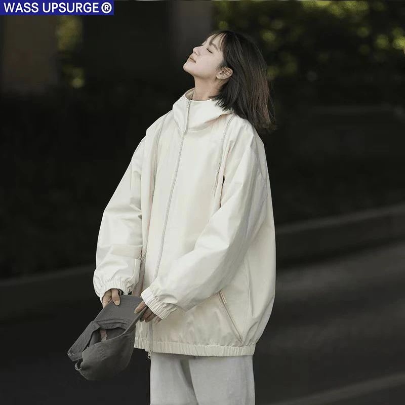 WASS UPSURGE潮牌秋季夹克男女款户外运动防风外套冲锋衣连帽宽松