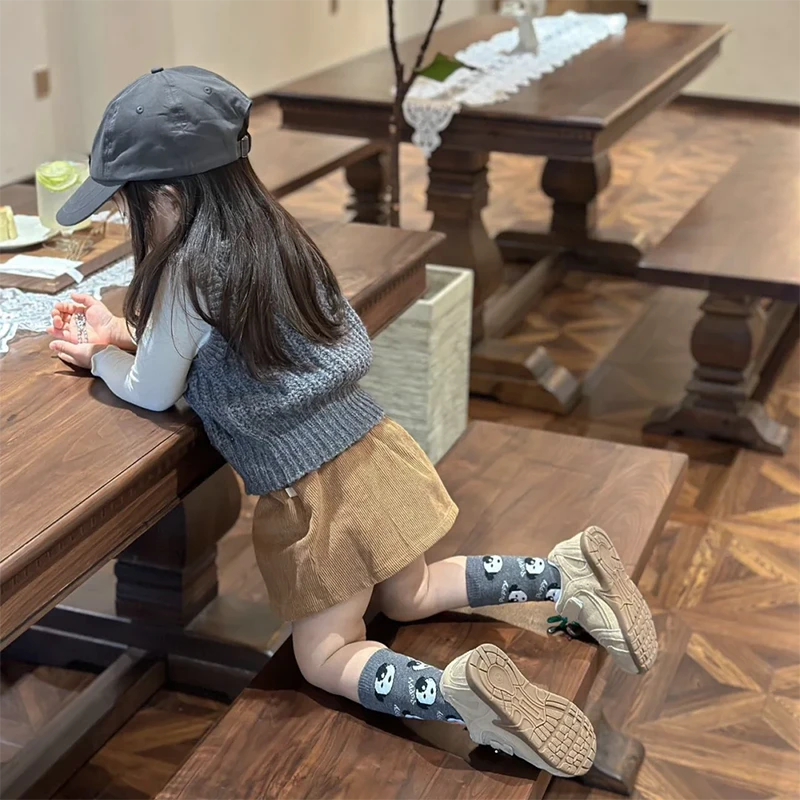 萌娃穿搭壹妈韩版童装女童套装秋装新款洋气百搭时髦针织马甲短裙