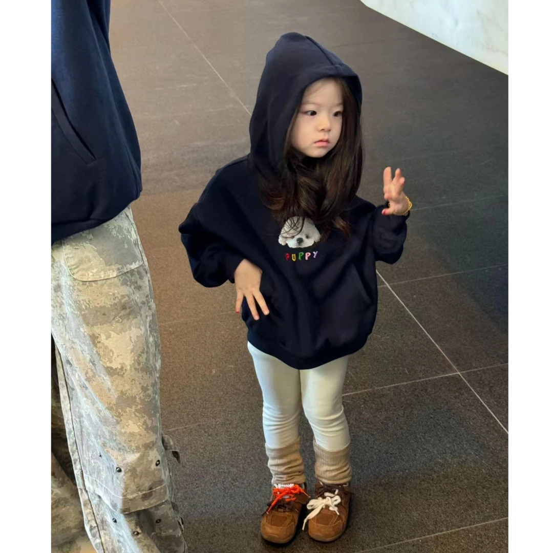 壹妈童装萌娃穿搭男女童春秋套装儿童洋气卡通连帽加绒卫衣打底裤