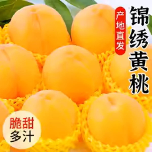 新鲜锦绣黄桃新鲜水果5斤当季现摘桃子露天蜜桃黄肉毛桃大果整箱