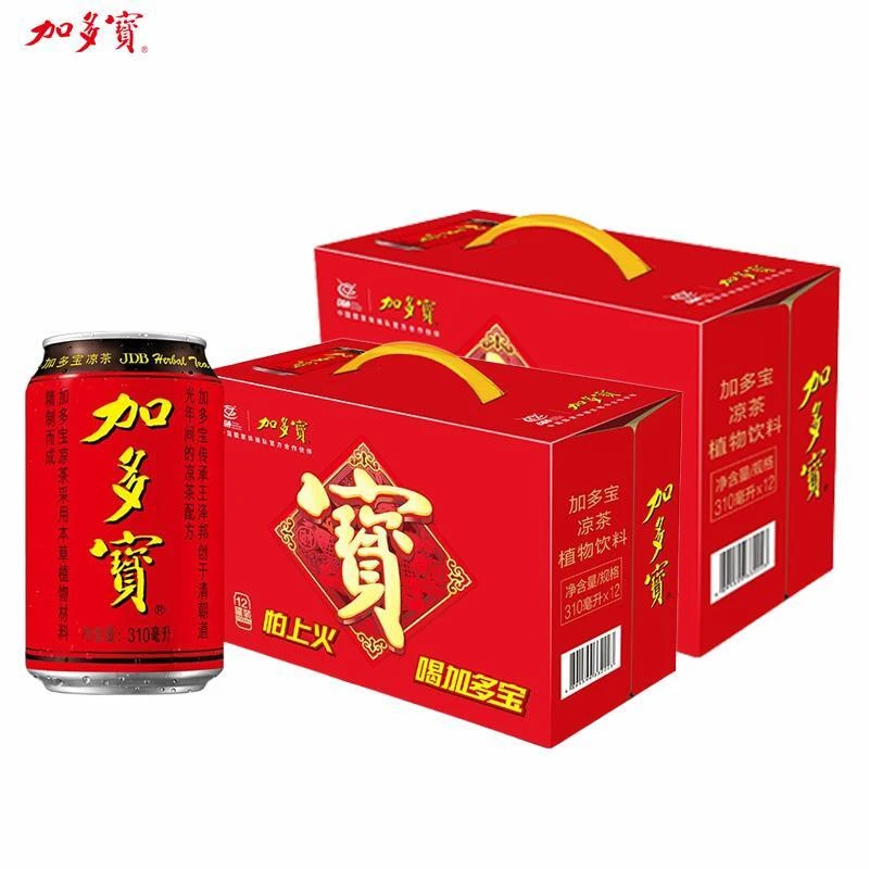 加多宝正宗凉茶红罐装饮料310ml*12罐*2箱 整箱包装随机 DB