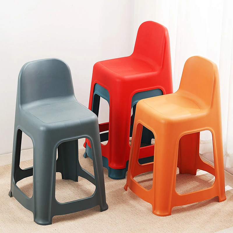 小麓班高脚板凳塑料凳加厚靠背椅成人儿童餐桌凳客厅家用高腰凳
