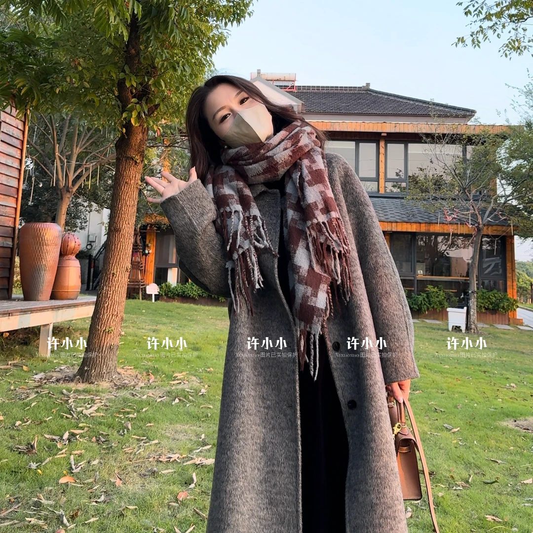 许小小   苏黎世的冬  山羊绒时尚女士百搭羊毛大衣外套 5005-2