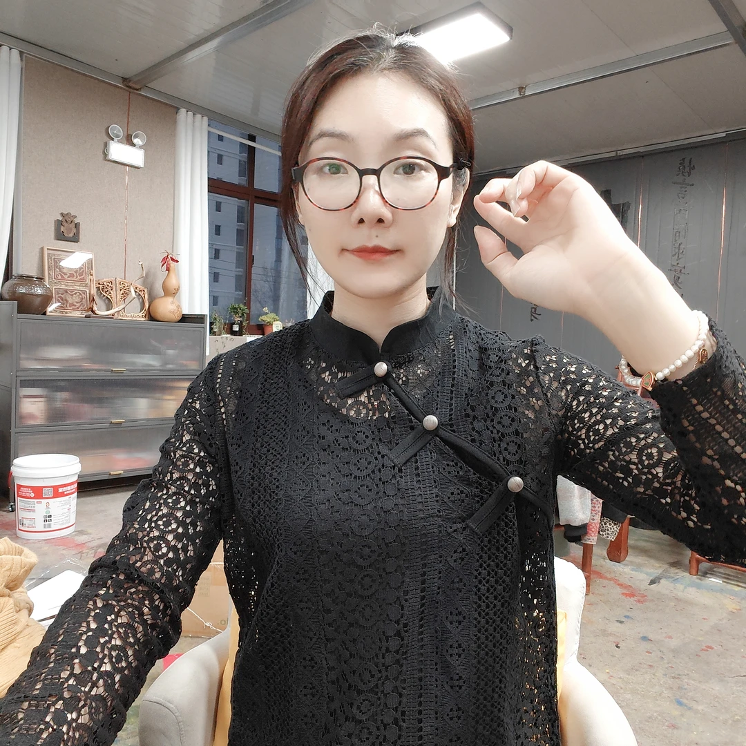 性感的黑蕾丝衬衫上衣x021002