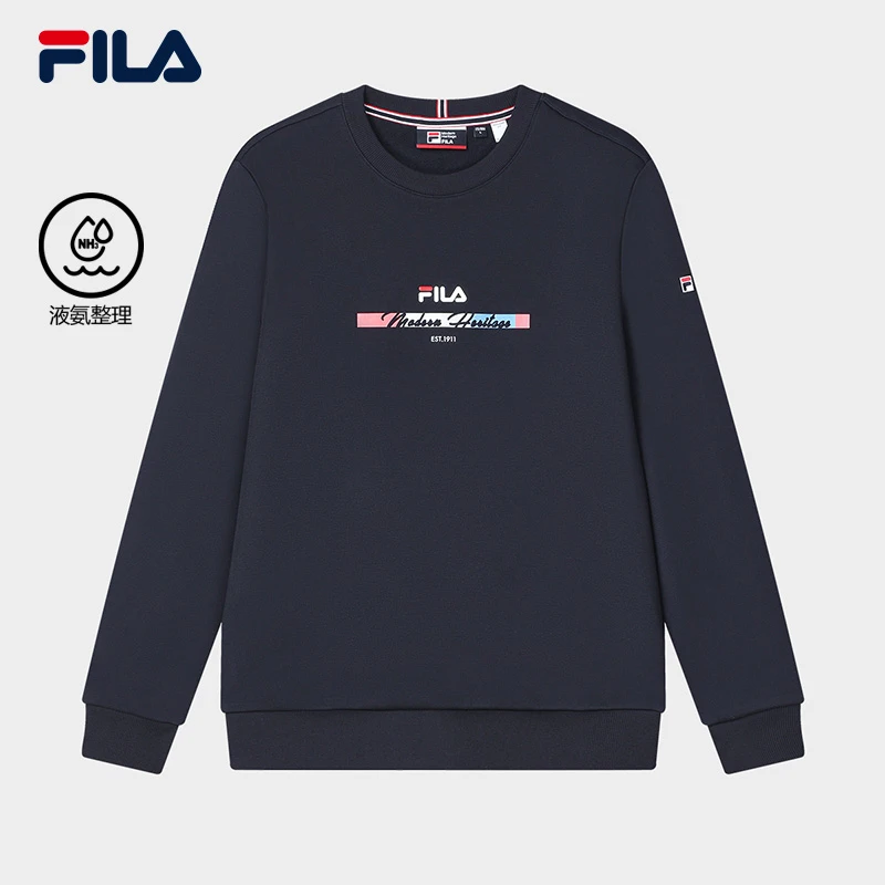 Fila/斐乐【新年穿搭】新年红简约针织加绒防寒圆领卫衣F11M411214F