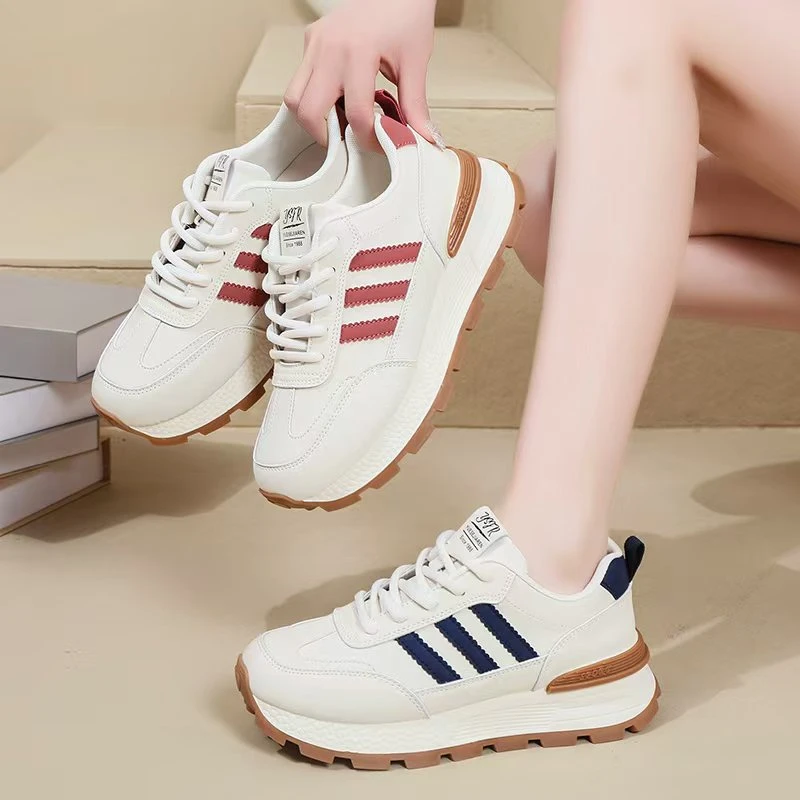 柏林 2024新款复古厚底时尚百搭透气休闲增高女鞋019x9