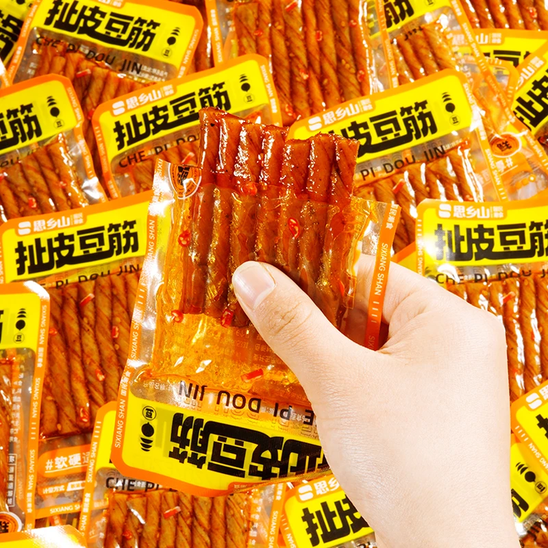 思乡山香辣豆筋豆皮麻辣条网红解馋休闲零食扯皮豆筋湖南特产F
