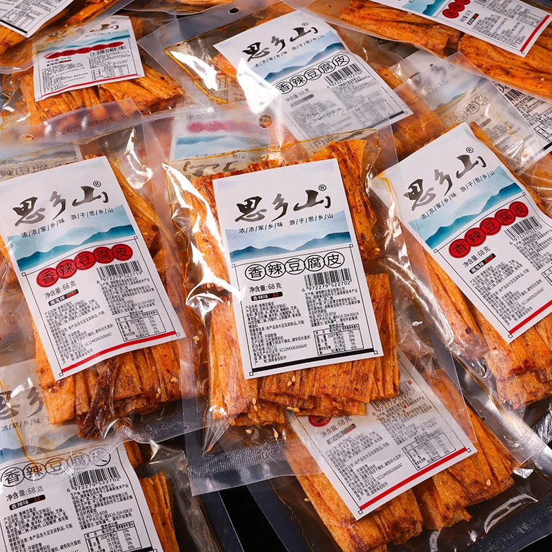 思乡山香辣豆皮豆条卷辣条爆辣特辣湖南特产怀旧零食麻辣68g小吃