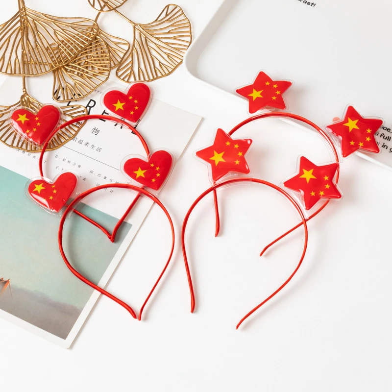 国庆节发箍五角星国旗发卡儿童爱心发夹头饰发饰礼物活动礼品儿童