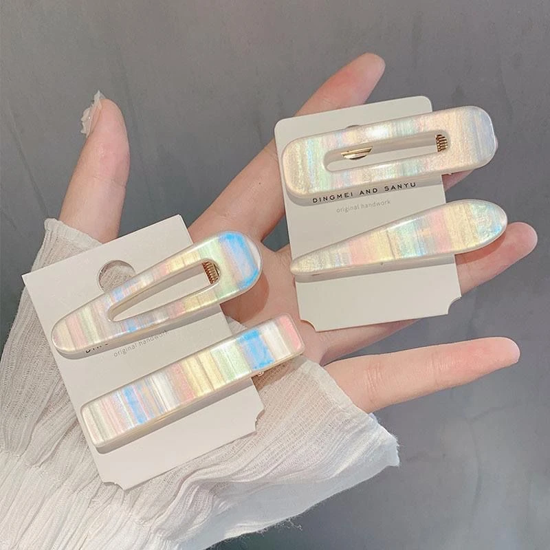 ins人鱼姬色发卡可爱少女网红边夹刘海碎发夹日韩超仙一字夹鸭嘴
