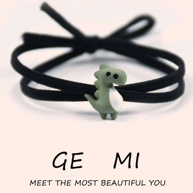 合金手链 小恐龙发绳送男朋友手链学生扎头发皮筋情侣闺蜜款两用